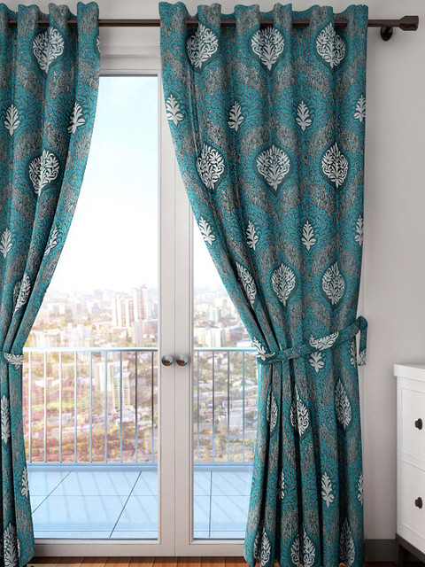 

HOUZZCODE Teal Single Room Darkening Curtain