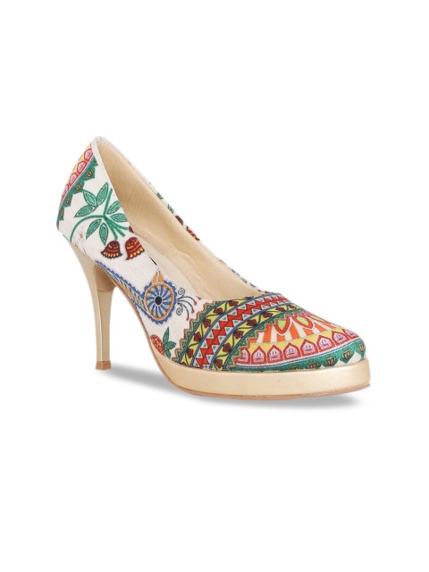 

Kanvas Women Multicoloured Woven Design Pumps, Multi