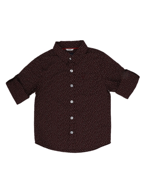 

Allen Solly Junior Boys Maroon Regular Fit Printed Casual Shirt