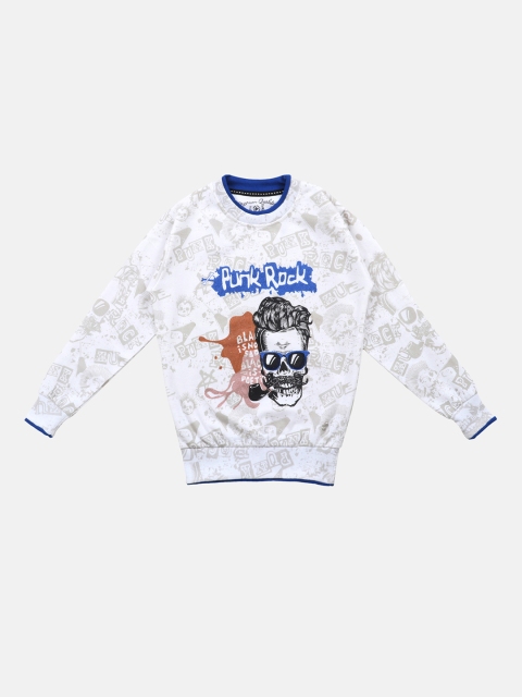 

Lil Tomatoes Boys White & Grey Printed Sweatshirt