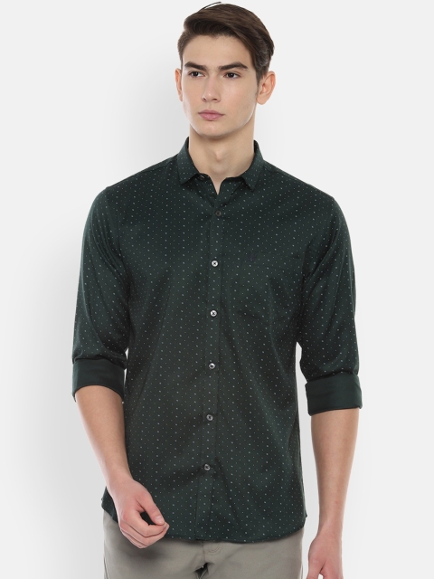 

Allen Solly Men Green & White Slim Fit Printed Casual Shirt