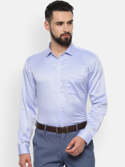 

Van Heusen Men Blue & White Regular Fit Self-Design Formal Shirt