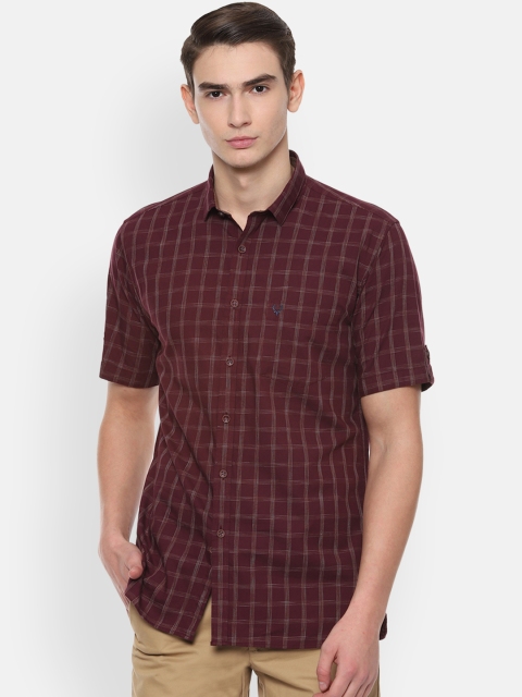 

Allen Solly Men Maroon Slim Fit Checked Casual Shirt