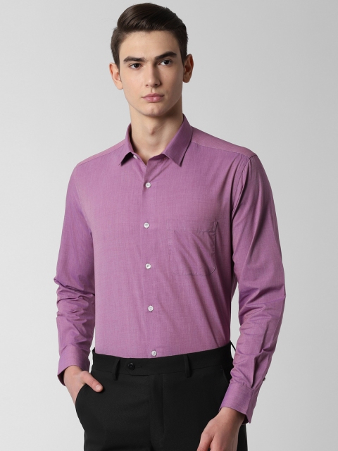 

Peter England Men Purple Regular Fit Self Design Formal Shirt