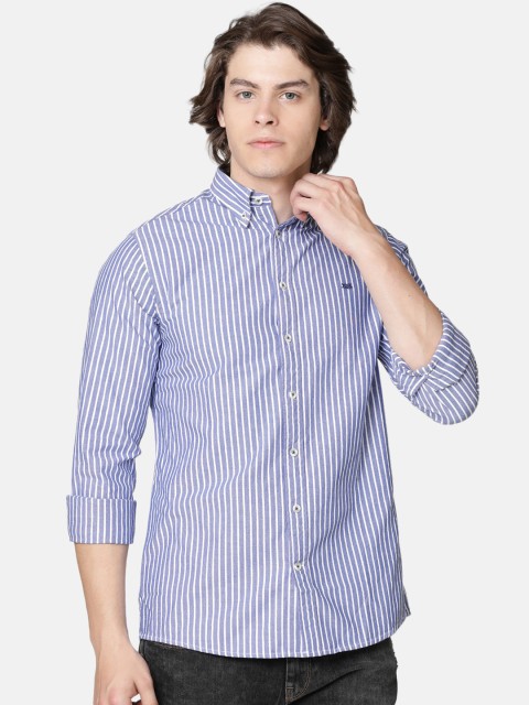 

Bar Harbour Men Blue & White Slim Fit Striped Casual Shirt