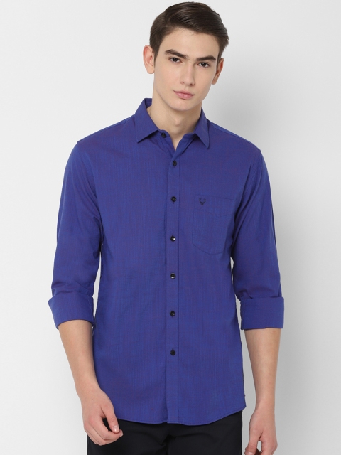 

Allen Solly Men Blue Self Design Slim Fit Casual Shirt