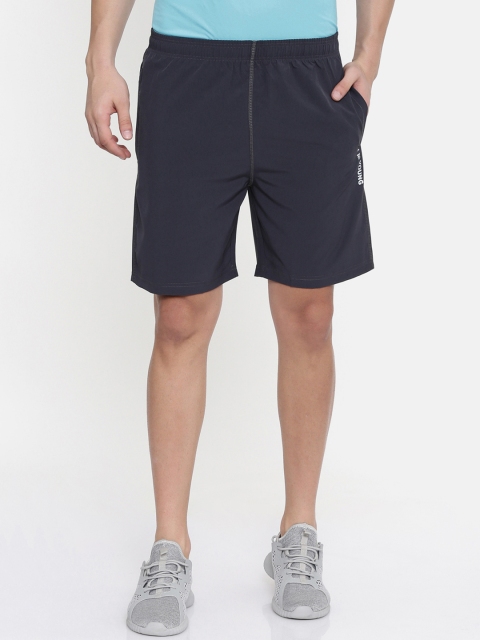 IMYOUNG Men Grey Solid Shorts