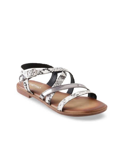 

Metro Women Silver-Toned Solid Gladiators