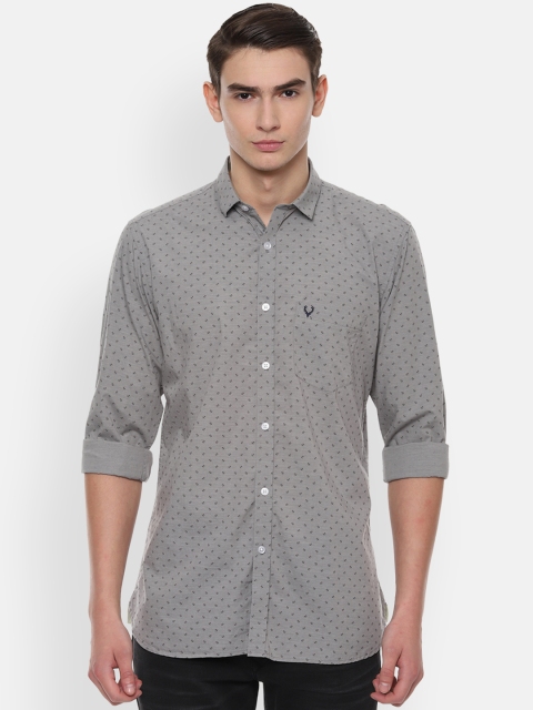 

Allen Solly Men Grey & Black Slim Fit Printed Casual Shirt