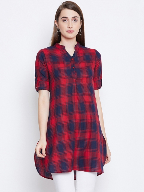 

Ruhaan Womens Red & Black Striped Tunic