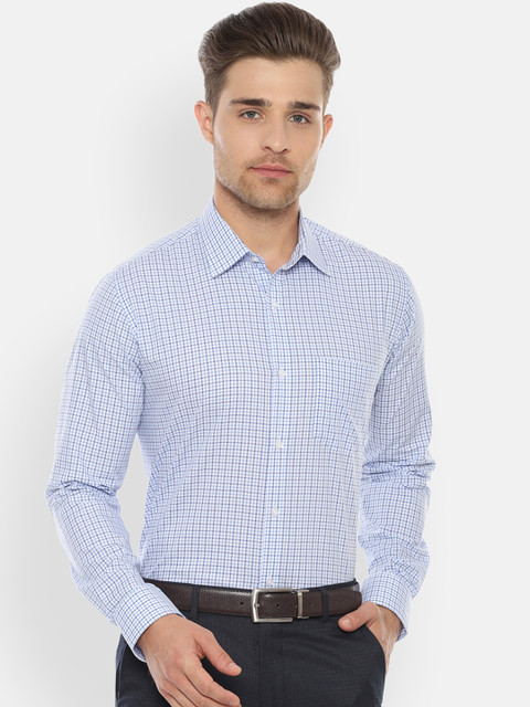 

Van Heusen Men Blue Slim Fit Checked Formal Shirt