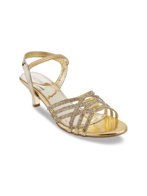 

Metro Women Gold-Toned Embellished Sandals