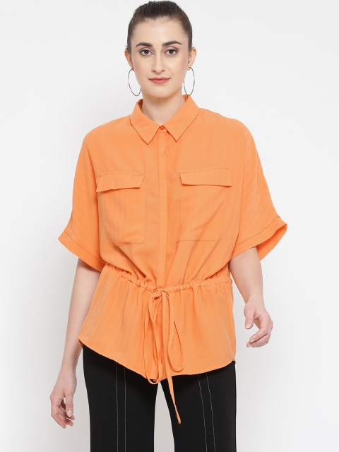 

Oxolloxo Women Orange Solid Shirt Style Top