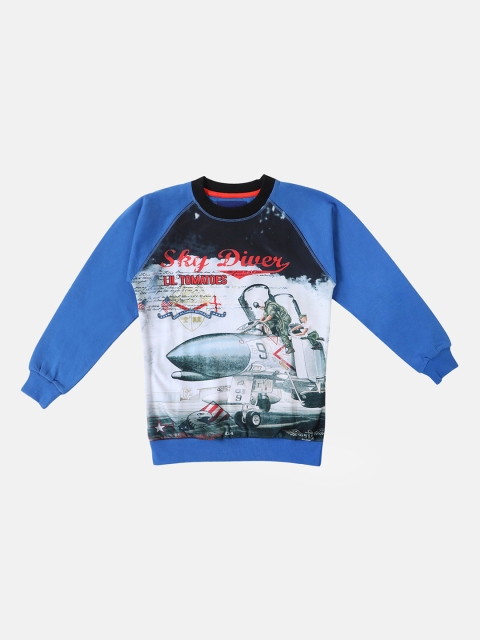 

Lil Tomatoes Boys Blue & Red Printed Sweatshirt