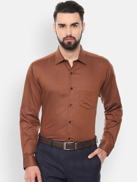 

Van Heusen Men Brown Regular Fit Solid Party Shirt