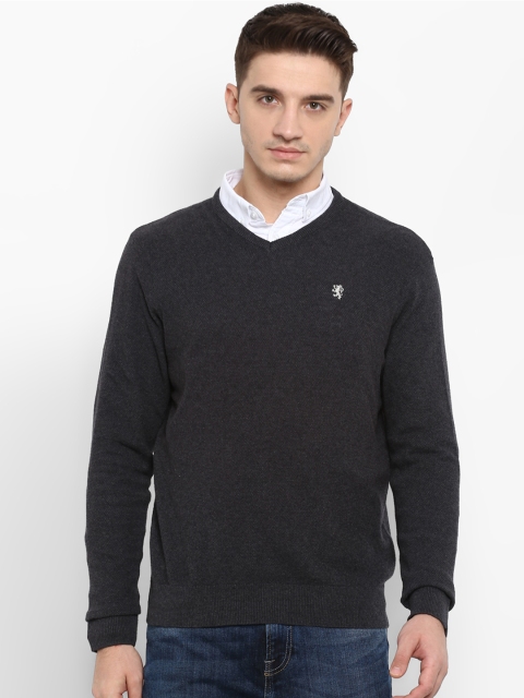 

Red Tape Men Charcoal Black Self Design Sweater