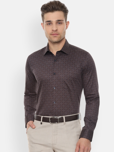 

Van Heusen Men Brown Slim Fit Printed Formal Shirt