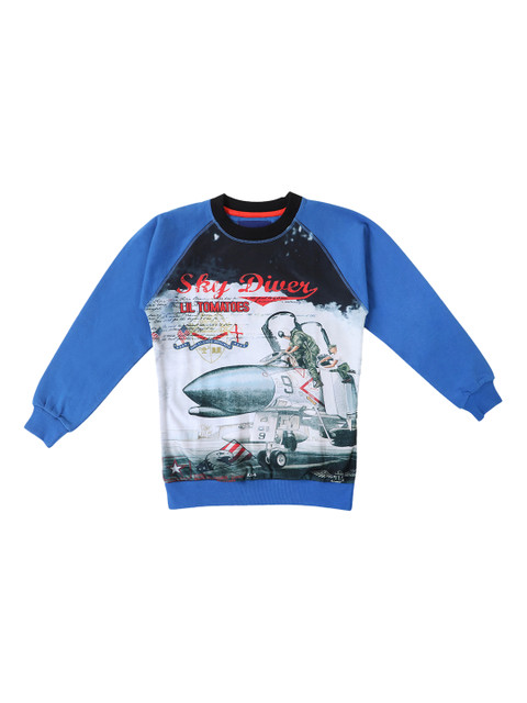 

Lil Tomatoes Boys Blue & Red Printed Sweatshirt