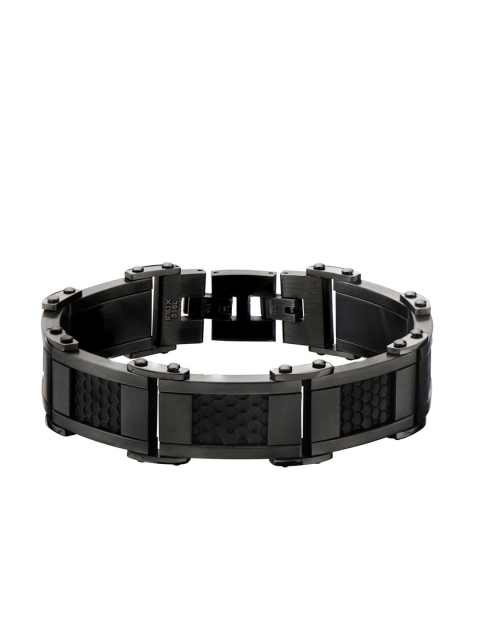 

Inox Jewelry Men Black Stainless Steel Link Bracelet