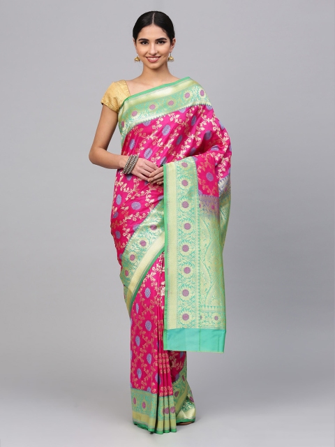 

Mitera Magenta & Pink Art Silk Woven Design Banarasi Saree