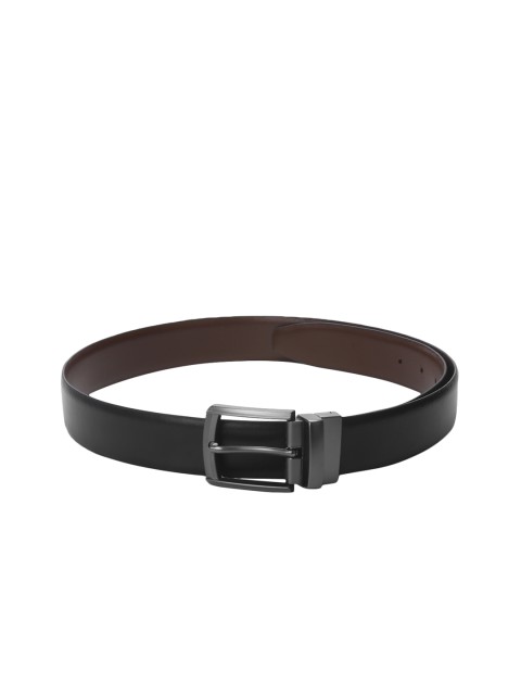 

Red Tape Men Black & Brown Reversible Leather Textured Belt