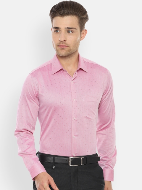 

Van Heusen Men Pink Slim Fit Self Design Formal Shirt