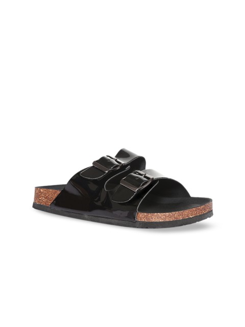 

Stride Women Black Solid Open Toe Flats