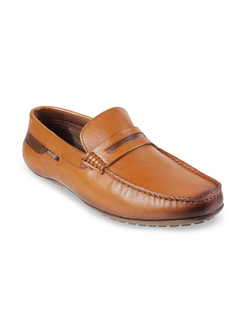 

Metro Men Tan Brown Solid Leather Formal Loafers