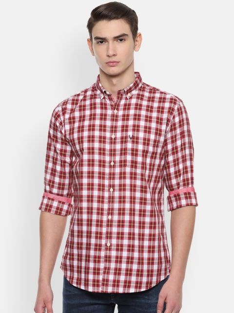 

Allen Solly Men Red & White Slim Fit Checked Casual Shirt