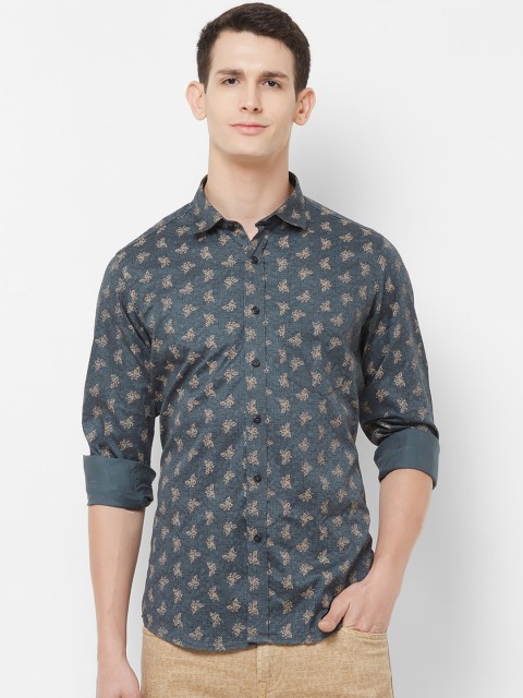 

EVOQ Men Grey & Beige Regular Fit Printed Casual Shirt