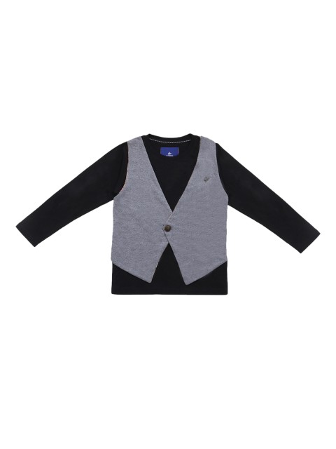 

Lil Tomatoes Boys Black & Grey Solid Sweatshirt