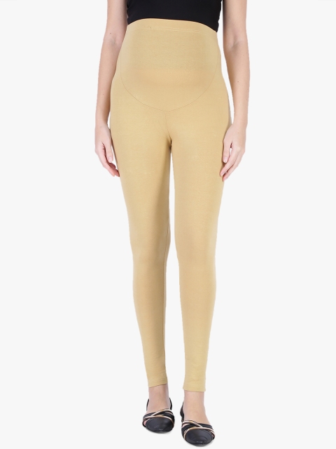 

MomToBe Women Beige Solid Maternity Ankle-Length Leggings