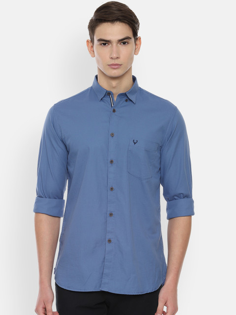 

Allen Solly Men Blue Solid Slim Fit Casual Shirt