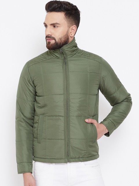 

Spirit Men Olive Green Solid Padded Jacket