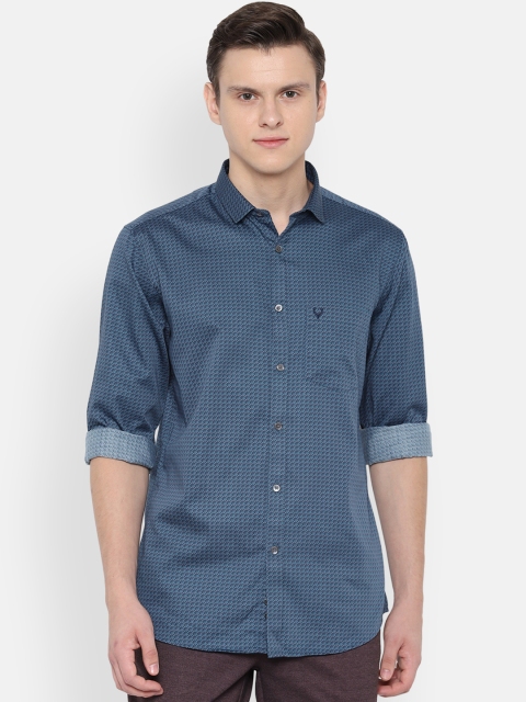 

Allen Solly Men Navy Blue Slim Fit Printed Casual Shirt