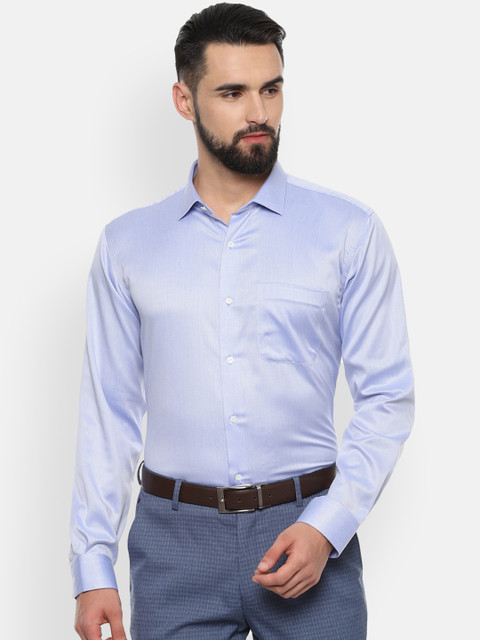 

Van Heusen Men Blue Regular Fit Self Design Formal Shirt