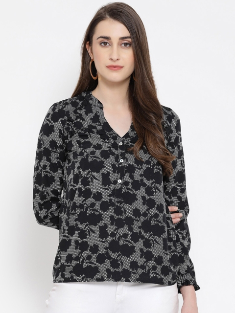 

Oxolloxo Women Black Floral Print Top