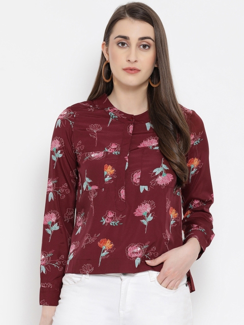 

Oxolloxo Women Maroon Printed A-Line Top