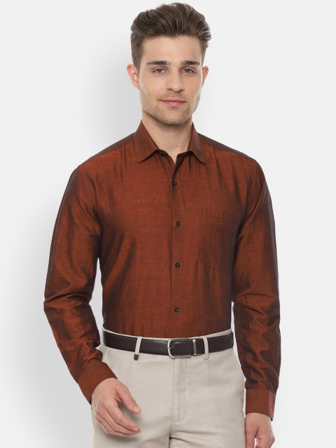 

Van Heusen Men Brown Regular Fit Self Design Formal Shirt