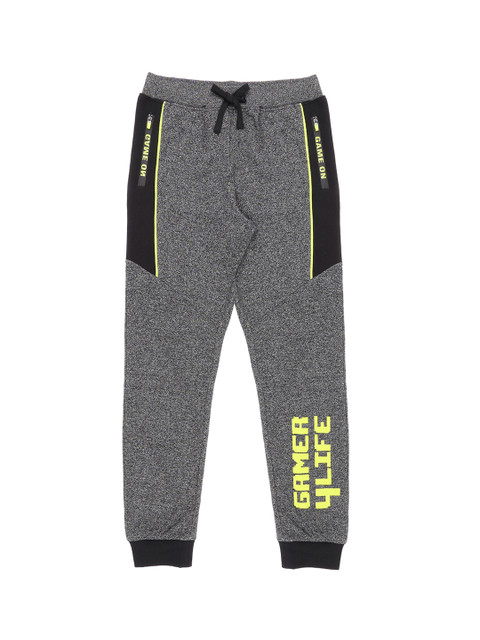 

Pantaloons Junior Boys Grey Melange Solid Pure Cotton Straight-Fit Joggers