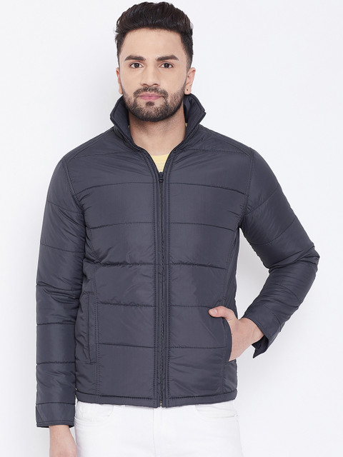 

Spirit Men Navy Blue Solid Padded Jacket