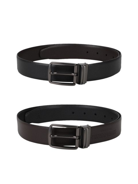 

Van Heusen Men Brown & Black Reversible Leather Textured Belt