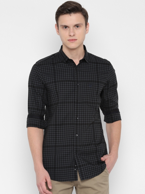 

Allen Solly Men Grey & Black Slim Fit Checked Casual Shirt