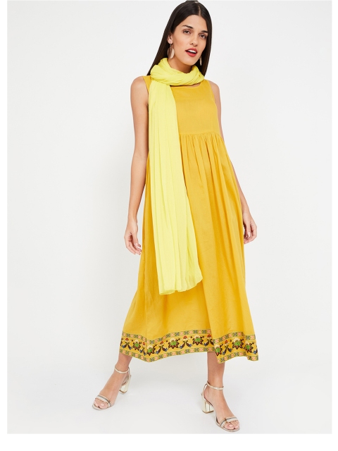 

Melange by Lifestyle Yellow Solid Dupatta
