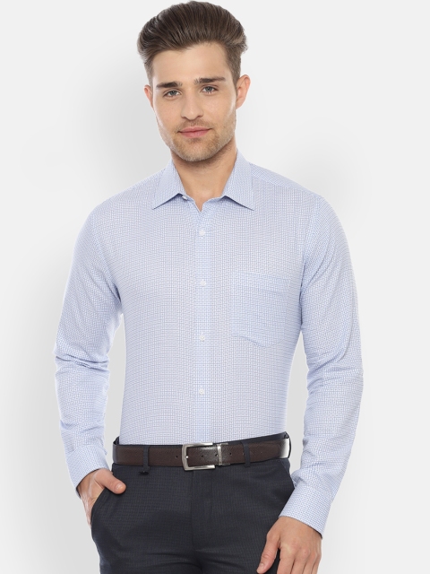

Van Heusen Men Blue & White Slim Fit Checked Formal Shirt