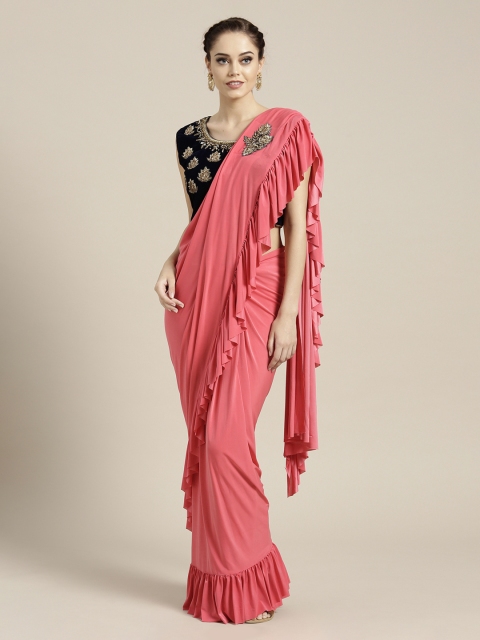 

Mitera Coral Embroidered Poly Georgette Saree