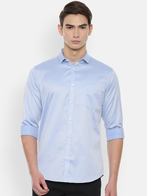 

Allen Solly Men Blue Solid Slim Fit Casual Shirt