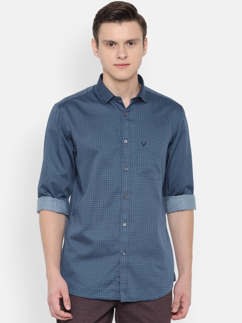 

Allen Solly Men Navy Blue Slim Fit Printed Casual Shirt