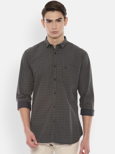 

Allen Solly Men Grey & Beige Slim Fit Printed Casual Shirt