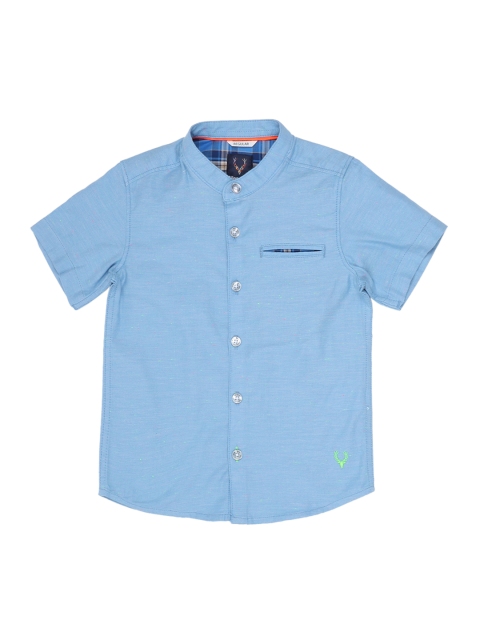

Allen Solly Junior Boys Blue Regular Fit Solid Casual Shirt